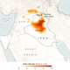 Sulfur dioxide concentrations over Mosul and surrounding area on October 24th. Image: NASA Earth Observatory